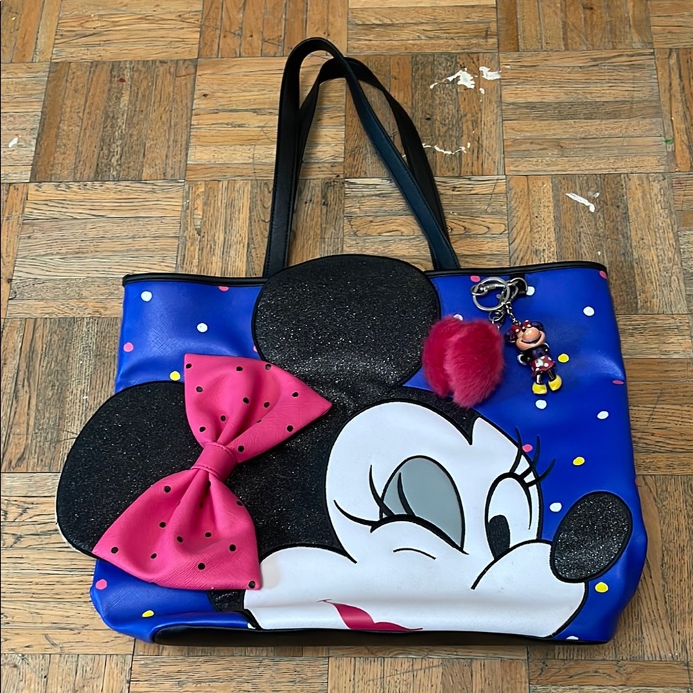 Disney Minnie Mouse Blue and Pink pleather Tote